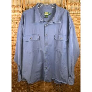 Cabelas Outdoor Gear Cotton Blue/Gray Long Sleeve Work Shirt Size 4 XL